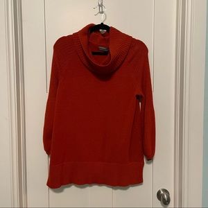 By Anthropologie size small pumpkin rust orange cowl neck sweater!